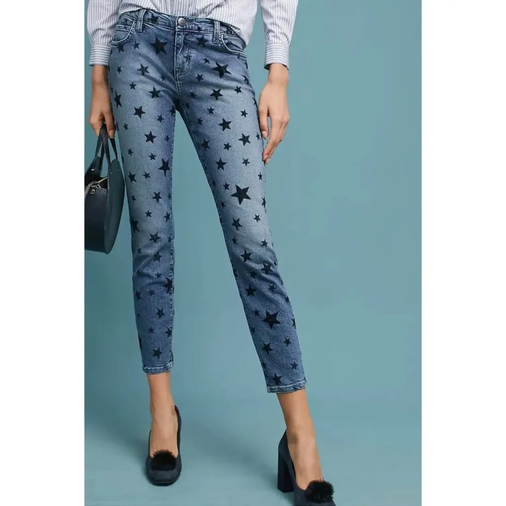 Current/Elliot Women’s The Stilt Star Low-Rise Cigarette‎ Cropped Jeans Size 25